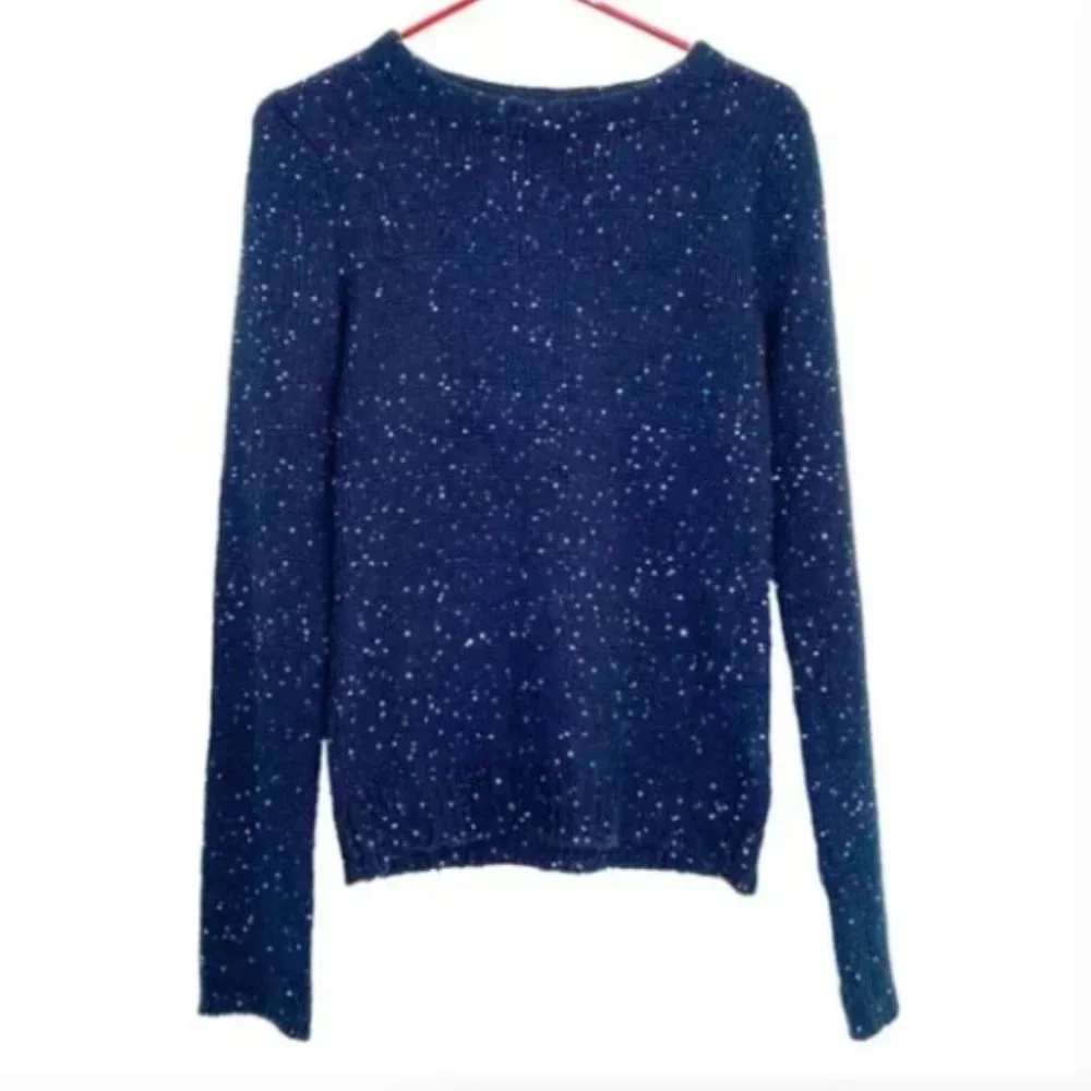 Zara Blue Trafaluc Knit Sweater Sequins Size S QT - Picture 2 of 7